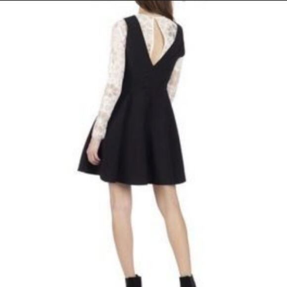 NWOT SANDRO Paris Nita Layered Lace Dress Black White S - Picture 12 of 12